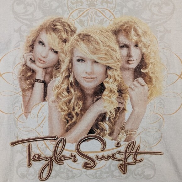 Taylor Swift Fearless Concert Tour Cream Light Yellow Womens Small 2009 Rare - Picture 2 of 8